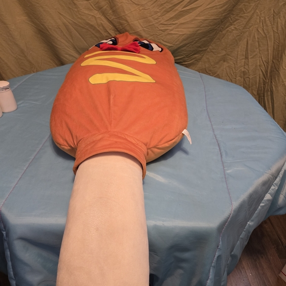 Jumbo Corndog Plush Bean Bag Stuffed Animal 50”  Classic Toy Carnival Bow Tie - Picture 9 of 16